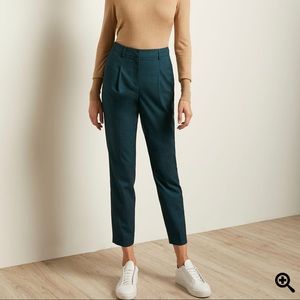 NWT - Teal Flannel High-Waist Tappered Leg Pant